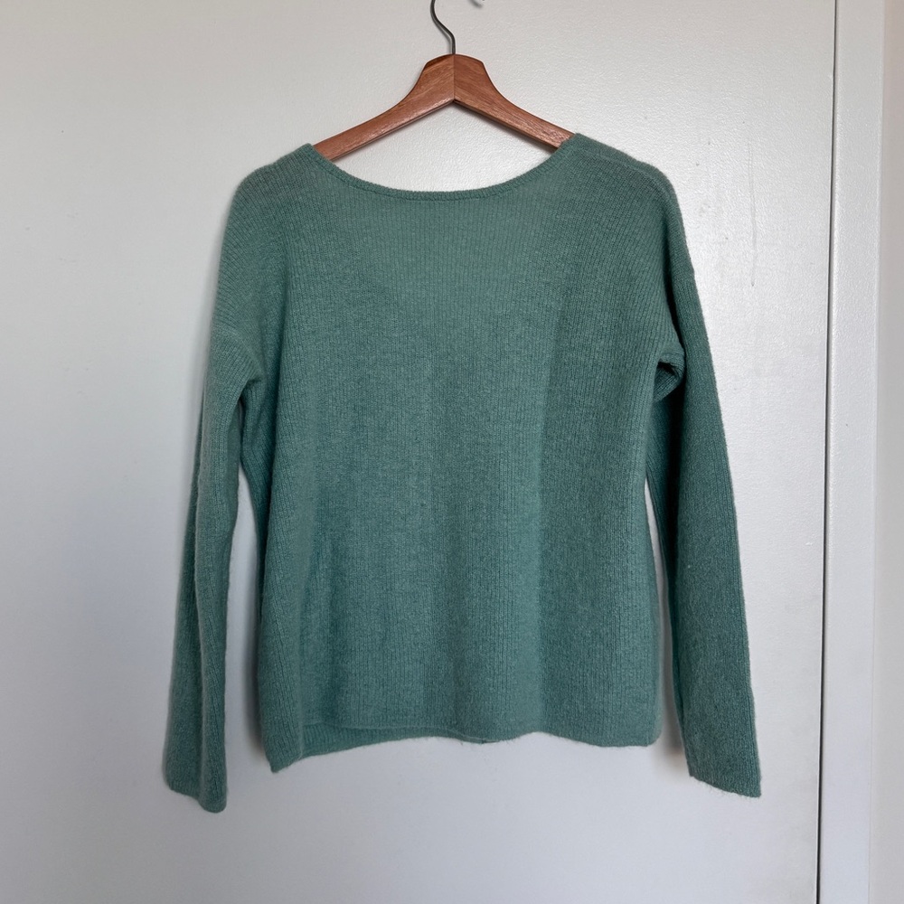 Sezane Barry Knit Cardigan - Green / Teal - Picture 8 of 8